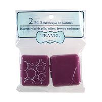 Indestructo Travel Pill Boxes By Designs - 2 Pack Assorted Patterns (Burgundy)