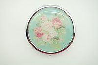 Metal Pill Case (Flower) With Mirror