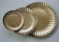 Novacart Gold Laminated Swirl Plate 3-5/8" Diameter, Pack of 500