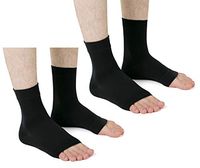 MojaSports Ankle Compression Sleeves Plantar Fasciitis Foot Socks Arch Support (PureBlack, Large/X-Large)