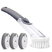 Kaimaily Kitchen Cleaning Brushes Household Cleaning Brushes Scrub Brush Dish Brushes with Replacement Head Brushes with Washing up Liquid and Sponge