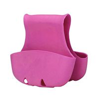 Iuhan Fashion Double Sink Caddy Saddle Style Kitchen Organizer Storage Sponge Holder Rack Tool (Hot pink)