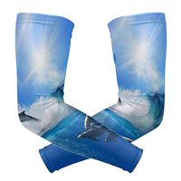 LEVEIS Love Dolphins Arm Sleeves UV Protection for Men Women Sunblock Protective Gloves Running Golf Cycling Driving Long Arm Cover 1 Pair