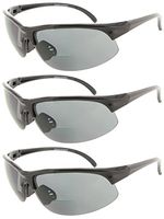 Fiore 3 Pack Bifocal Sport Wrap Reading Sunglasses Readers for Men and Women [1.75, 3 Black]