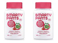 SmartyPants Kids Probiotic Complete Prebiotic, Probiotic, Immunity and Digestion 4 Billion CFU (60 Gummies) Pack of 2 (120 Gummies, Strawberry Creme)