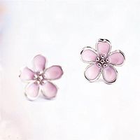 Girls Jewelry Women Pink Gift Stud Earrings Blossom Flower Cherry Earrings Best Accessory Good Accessories Design Womens Bright Designer Pendant Prom Bangle