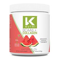 K Nutri Sugar-Free BCAA + Collagen Powder: Maximize Workouts - Support Hair, Gut, Skin and Nails - Includes 2g Grass-Fed Collagen Peptides, 2:1:1 Ratio of BCAA’s, Vitamins B6 and B12, Electrolytes