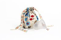 SckoonCup Beginner Choice Menstrual Cup - Made in USA - FDA Registered - Organic Cotton Pouch - Sckoon Menstrual Cup (Large, SckoonCup Clear)