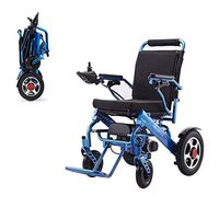 AINIDEMA Motorized Electric Power Wheelchair Scooter, Fold & Travel Lightweight Aviation Travel Safe Electric Wheelchair Heavy Duty Power Wheelchair Only 55 Lbs (Blue)