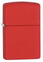 Zippo Personalized Message Engraved on Backside Customized Basic Styles Matte Colors Windproof Lighter (Red Logo)