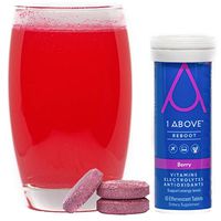 1Above Anti Jet Lag, Hydration & Recovery Effervescent Drink Tablets. for Travel, Work and Party. Pycnogenol, Vitamins & Electrolytes. 10 Count (1 Tube) - Berry