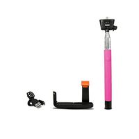iPlanet Bluetooth Monopod Selfie Stick for Smartphones iOS/Android - Hot Pink
