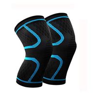 Laifugo CS-15 Knee Compression Sleeves (1 Pair) - Crossfit Knee Brace, Knee Support and Pain Relief in Weight Lifting, Knee Sleeves for Both Men & Women (S, Blue)