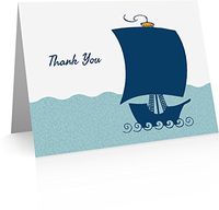 Little Notes by Comptime Ship Thank You Cards (24 Foldover Cards and Envelopes) Ship Cards