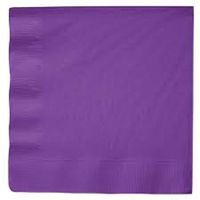 Club Pack of 500 Amethyst Purple Premium 3-Ply Disposable Paper Beverage Napkins 5"