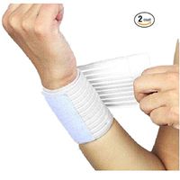 Wonzone Adjustable Wrist Bandage Support Brace Wrap Mens Sports Wristbands Elastic Stretchy Band Gym Training Straps Safety Guard Protector (White)