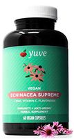 Yuve Echinacea Supreme 850 mg + Zinc, Vitamin C & Bio Flavonoids Extract - Herbal & Natural Physical Wellness Supplement - Potent Strength for Seasonal Protection & Healthy Immunity Function, 60 Count
