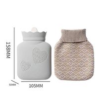 Hot Water Bottle Silica Gel Hot Water Bottle Water Injection Hand Warmers Warm Palace Warm Stomach Microwave Oven Heating Safety Explosion Proof,Gray,S