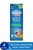 Cold Medicine for Kids Ages 2+ by Hyland's, Nighttime Cold 'n Mucus Relief Liquid, Natural Relief of Mucus & Congestion, Runny Nose, Cough, 4 Ounces