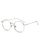 Sirain Blue Light Blocking Round Frame Retro Glasses Stylish lightweight Anti Blue Ray Computer Game Eyeglasses(non prescription) (Silver-1)