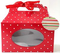 Sweet- Treats Holiday Cookies Window Gift Boxes with Ribbons and Gift Tags( Pack Of 2)