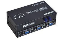 C-Zone 2 Port VGA Audio Video Switch 2x1 SVGA Switcher Box 2 IN 1 OUT PC Monitor LCD TFT Sharing
