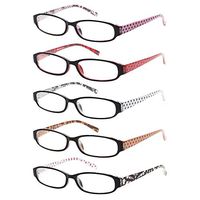 Reading Glasses Comb Pack of Multiple Classic Men and Women Readers Spring Hinge Glasses (5 Pack Mix Color, 2.50)