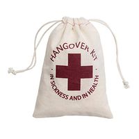 Ling's moment 10pcs Hangover Kit Bags 4"x6" Bachelorette Party Red Cross Bags Cotton Survival Kit Bag Brides Gifts Bags Weekend Welcome Party Bags Drawstring Bags