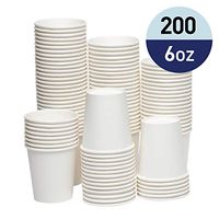 Papernain Hot Paper Disposable Cups (White, 6 oz, 200-Count)