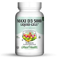 Maxi Health D3 5000 Liquid Gels - Natural Vitamin D3 - Nutrition Supplement - 180 Capsules - Kosher