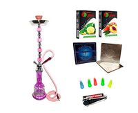 2 hose 20" Blue Hookah shisha nargila bar narguile nargile glass water Vase pipe