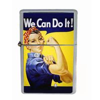 Rosie The Riveter World War Ii Wind Proof Dual Torch Refillable Lighter D-041