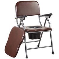 Steel Adults Commode Bedside Toilet Chair Medical Folding Bariatric Portable Seat Drive Heavy Duty Protection Splash Bucket Lid Adult Pail