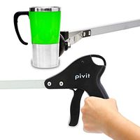 Pivit Suction Cup Reacher Grabber Tool | 32" Heavy Duty Mobility Grip Hand Aid | Light Bulb Remover, Long Reach Handled Trash Litter Picker, Garbage Garden Pickup | Nabber Gripper Extender Arm Handle
