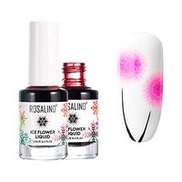 Elevin(TM) Rosalind Ice Flower Liquid System Snow FLA kes White Base Manicure Decoration (A)