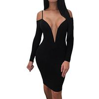Jocund Stylish Women Dress Casual Plus Size Solid V-Neck Long Sleeve Split Sexy Knee-Length Dress