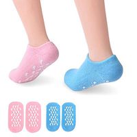 TOMYEUS 2 Packs Gel Moisturizing Socks Skin Care and Soften Repair Moisture Socks Blue and Pink