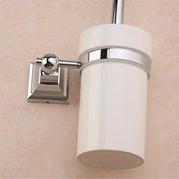 LAONA European style full copper chrome plated square base, bathroom fittings, towel ring, toothbrush cup holder,Toilet brush