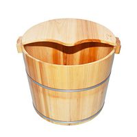 Foot Bath Barrel Wood Foot Basin Wooden Bucket Foot Barrels Massage Beads Foot Tub