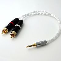 1/8 3.5mm Trrs Balanced to 2 RCA Male Hi-end Pcocc Silver Plated Cable Audio Adapter