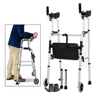 Walkers Elderly Adjustable Aluminum Alloy Rehabilitation Crutch Elderly Armrests Bathroom Chair Walking Rehabilitation Equipment (Color : Silver, Size : B)