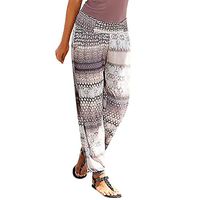 CCatyam Pants for Women, Trousers High Waist Elastic Print Beach Pajama Sport Gym Casual Fashion Gray