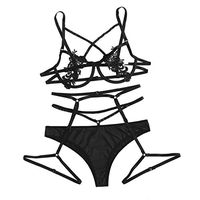 Viviplus Women Exquisite Babydoll Cut-Out Underwear Mesh Hollow Split Lingerie 2019 Fashion New Sexy Pajamas Lingerie Nightdress Bra + Briefs + Garter 3Pc Set Clothing