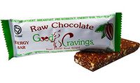 Good Cravings Whole Food Vegan Energy Bar, Raw Chocolate, 7g Plant Protein, Raw, No Added Sugar, Dairy Free, Gluten Free, Soy Free, High Fiber, No Preservatives, 12-Pack, 2.2oz bar