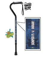 Walking Cane Gel Grip Handle Adjustable Aluminum US Marines Veteran Military Men or Women