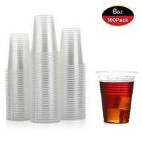 [100 Pack 8 Oz ] Plastic Cups, Plastic Cups, Clear Plastic Cups 8 Oz Clear Cups, Disposable Clear Plastic Cups Water Cups Disposable Cups, 8 Oz Water Clear Plastic Cups Clear Plastic Cups Plastic Cups