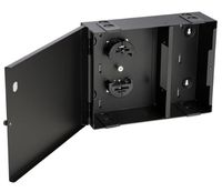 Hellermann Tyton FEWM12 Wall Mount Fiber Enclosure-Unloaded, Accepts 2 Adapter Panels for Fiber Counts 12/16, Black