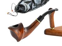 "Spanish" pear tree wood hand made wooden tobacco smoking pipes pipe + Pouch
