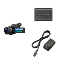 Sony FDR-AX100/B 4K Video Camera with 3.5-Inch LCD (Black)  with Battery Pack and Travel Charger
