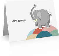 Personalized Elephant Note Cards (40 Foldover Cards and Envelopes)